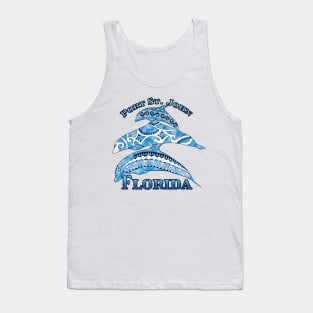 Port St. John Florida Vacation Tribal Dolphins Tank Top